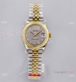 Swiss Clone Rolex Datejust 31mm Jubilee Watch 2-Tone Gray Dial with Diamonds